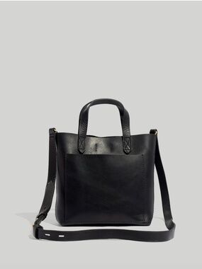Madewell the Small Transport Crossbody Bag in True Black Leather